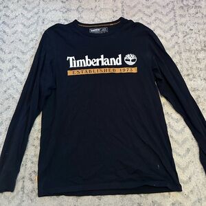 Timberland Navy Long Sleeve Shirt with White and Gold Accents